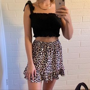 Cheetah Mini Skirt with Ruffled Hem